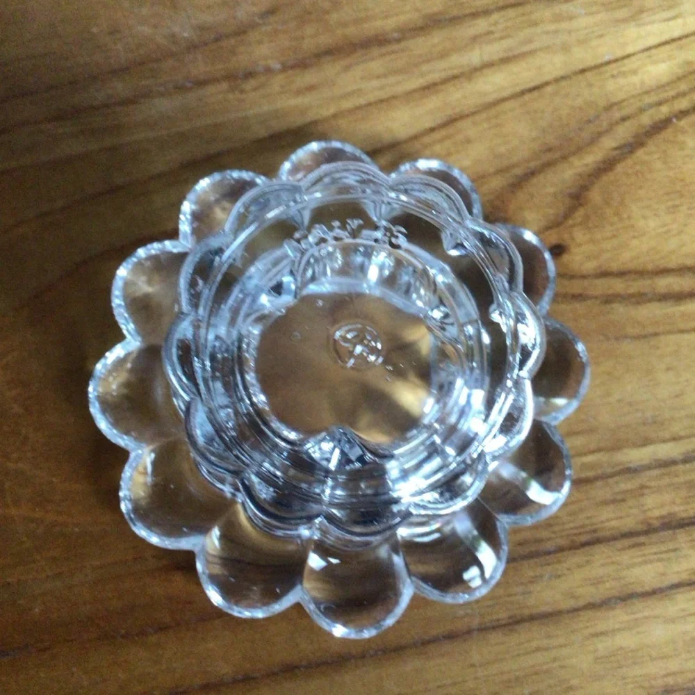 Vintage Borgonovo Queen Clear Glass Candle Holders